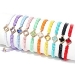 Bracelet porte-bonheur en forme de trèfle à quatre feuilles